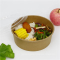 Disposable Kraft paper salad blows 750 ml with PET PP lid take away food container